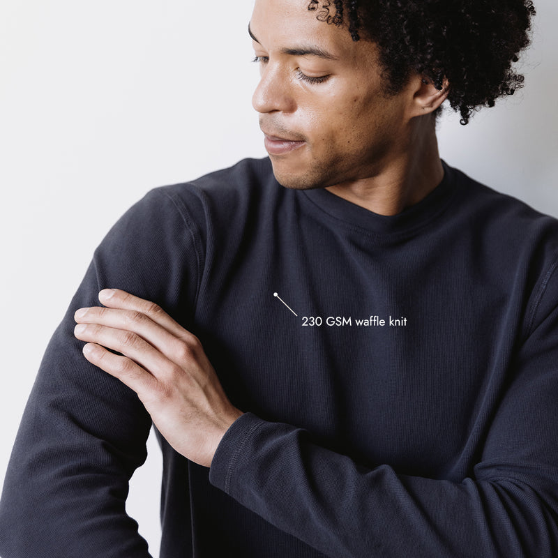 Air pockets in the knit. Traps heat without bulk.