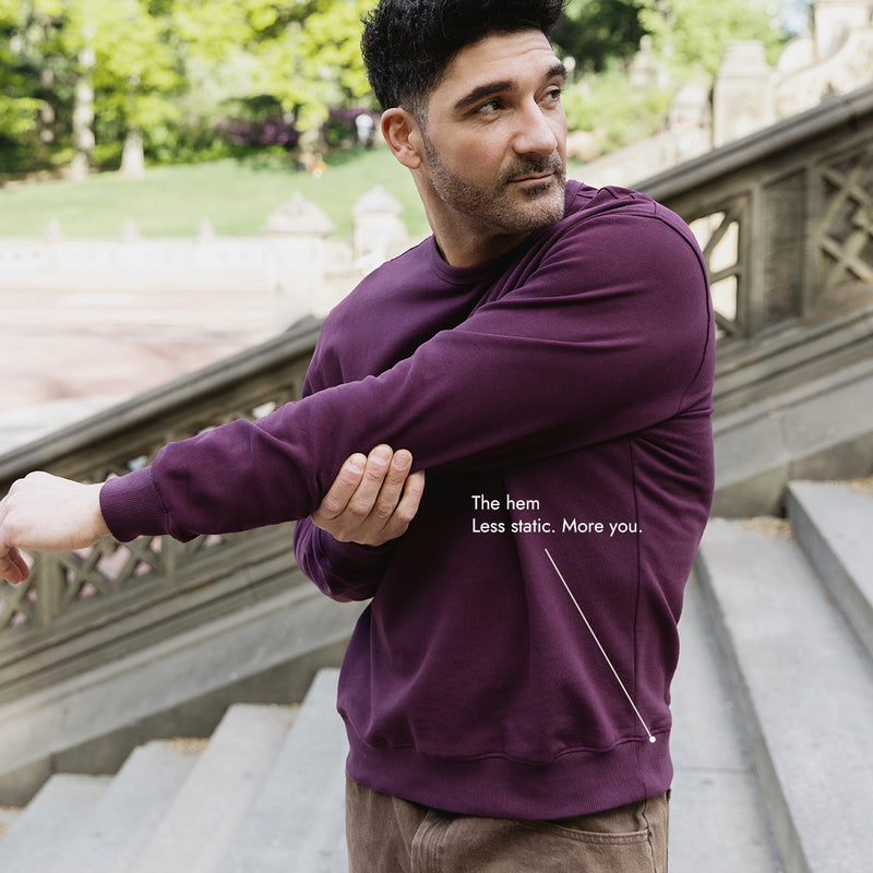Natural fiber, so no clingy sparks when you pull it off.