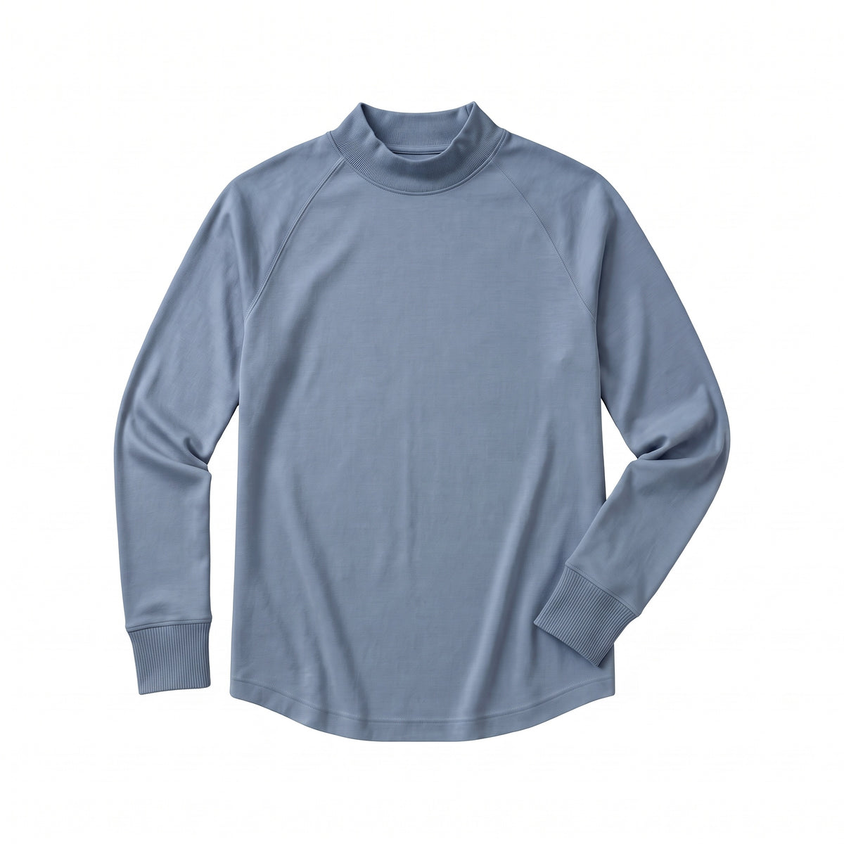 Pima Hi-Neck in Blue Jay, flat lay