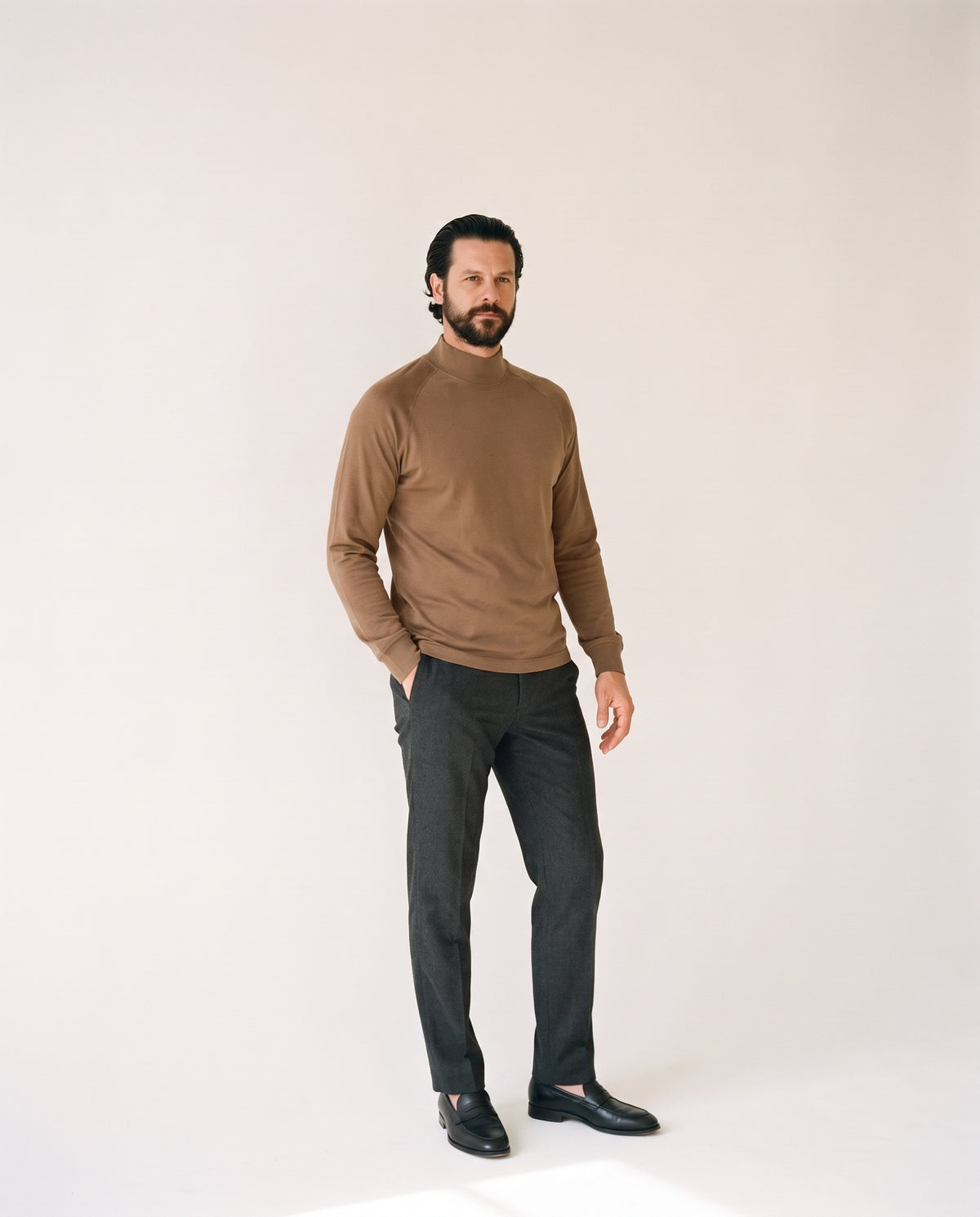 Pima Hi-Neck in Fig, front