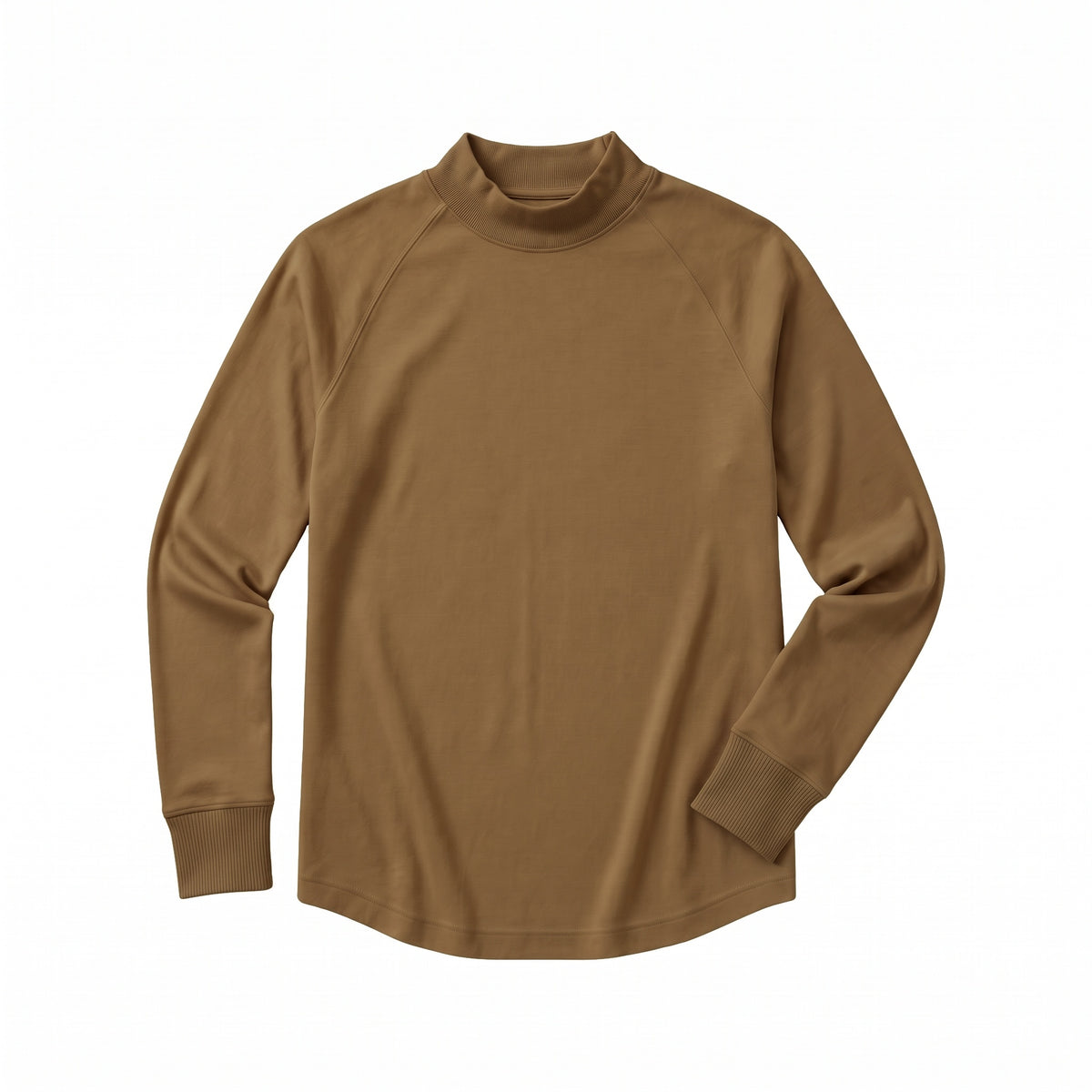 Pima Hi-Neck in Fig, flat lay