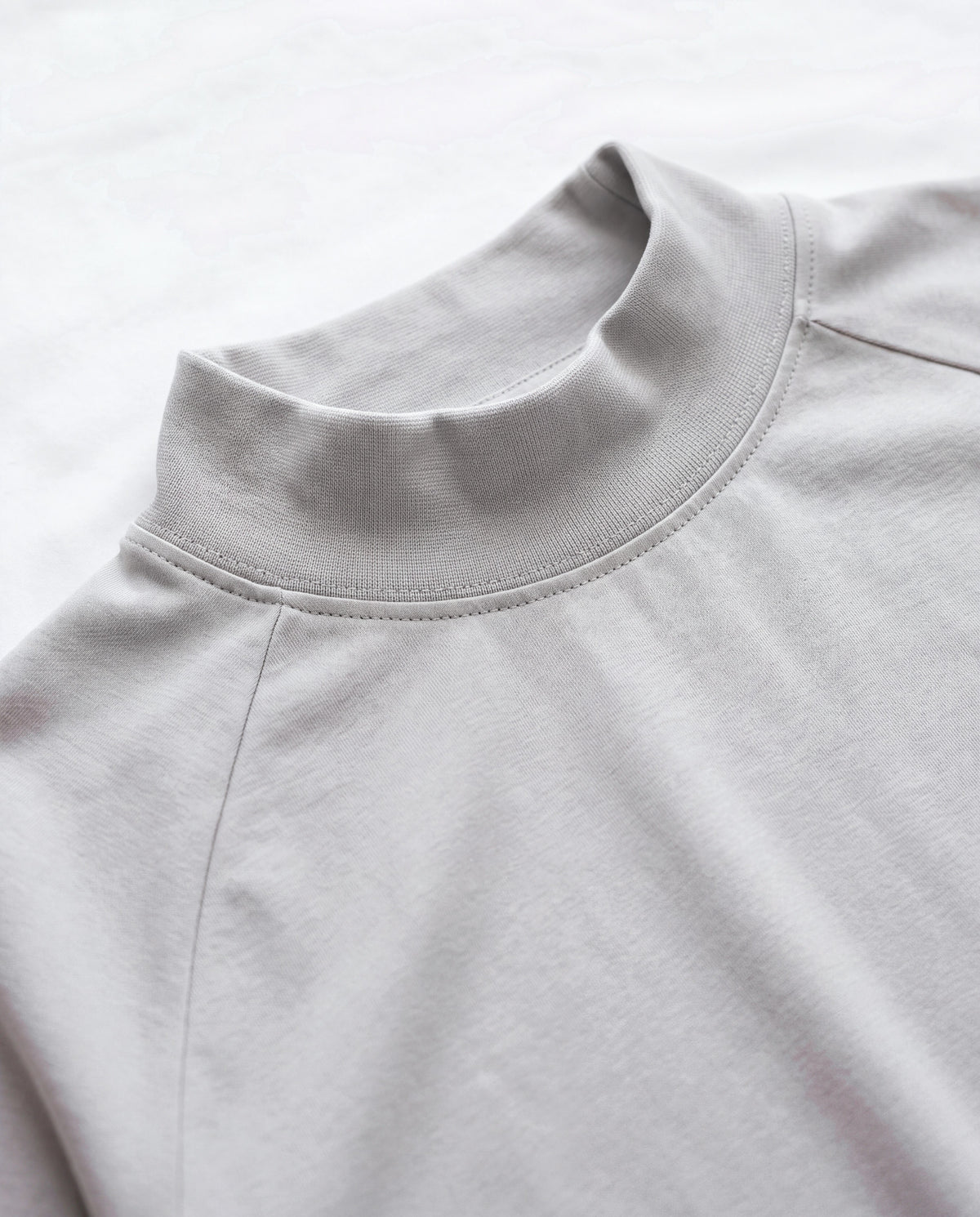 Pima Hi-Neck in Pebble, fabric close-up