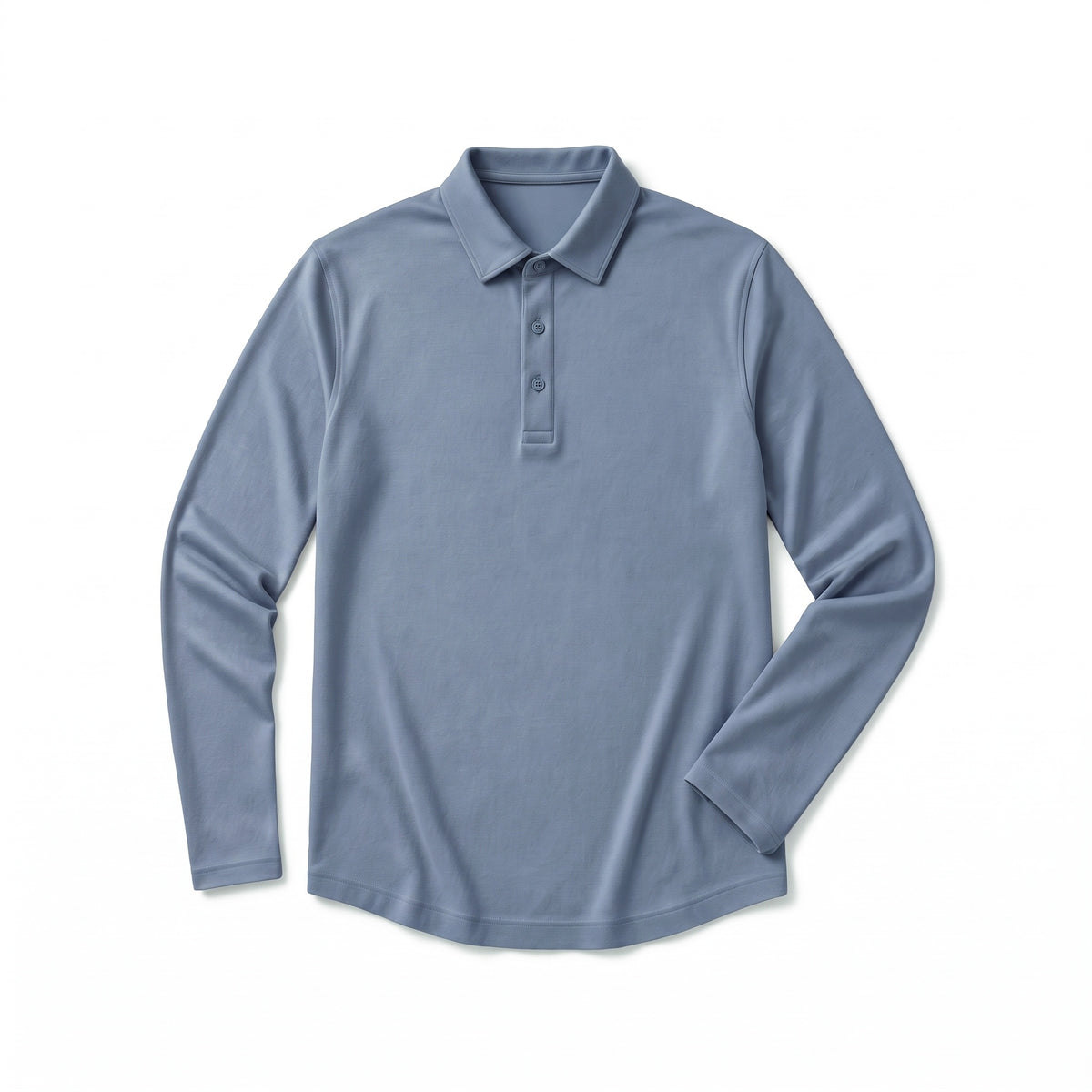 Pima Polo flat lay in Blue Jay