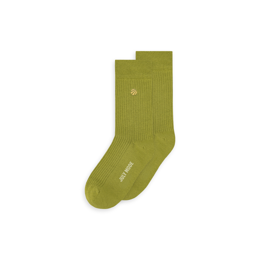 Organic Cotton Crew Socks, one pair in Pickle