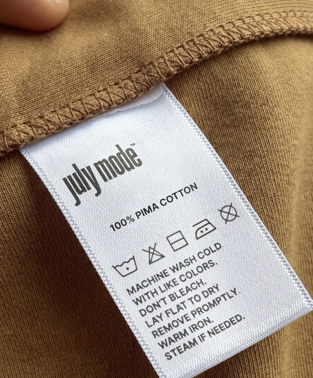 July Mode tag: 100% Pima cotton
